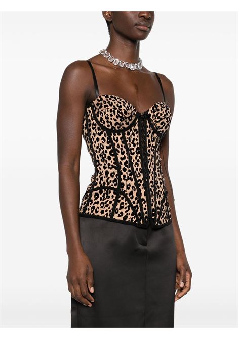 Beige printed corset top Giuseppe di morabito - women GIUSEPPE DI MORABITO | 04SSTO2680441425